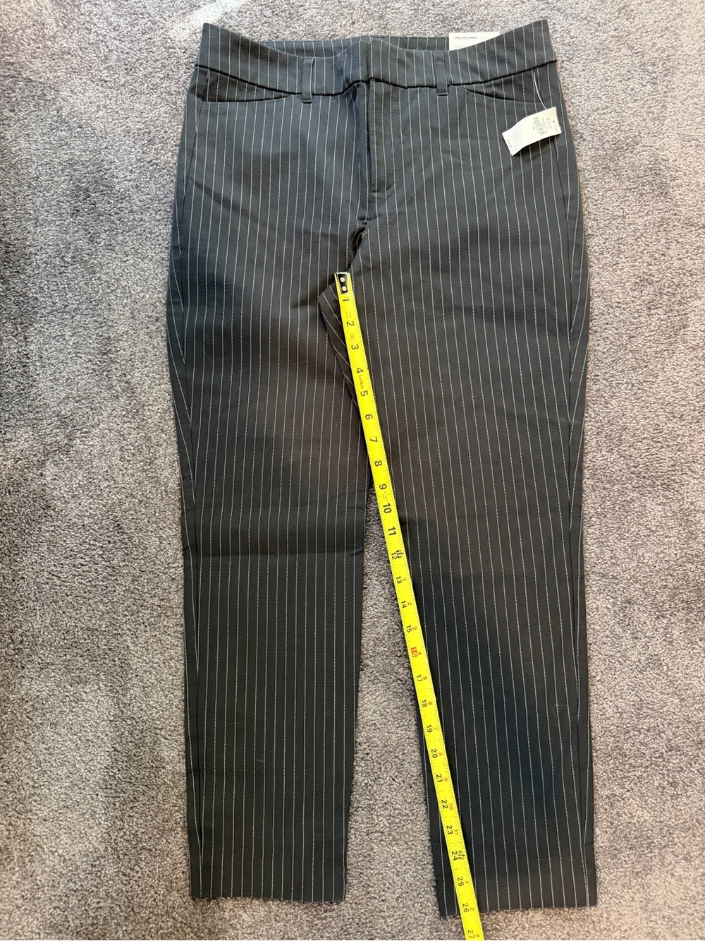 NWT Old Navy Charcoal Pinstripe Pixie Pants